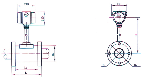 涡街流量计外形尺寸